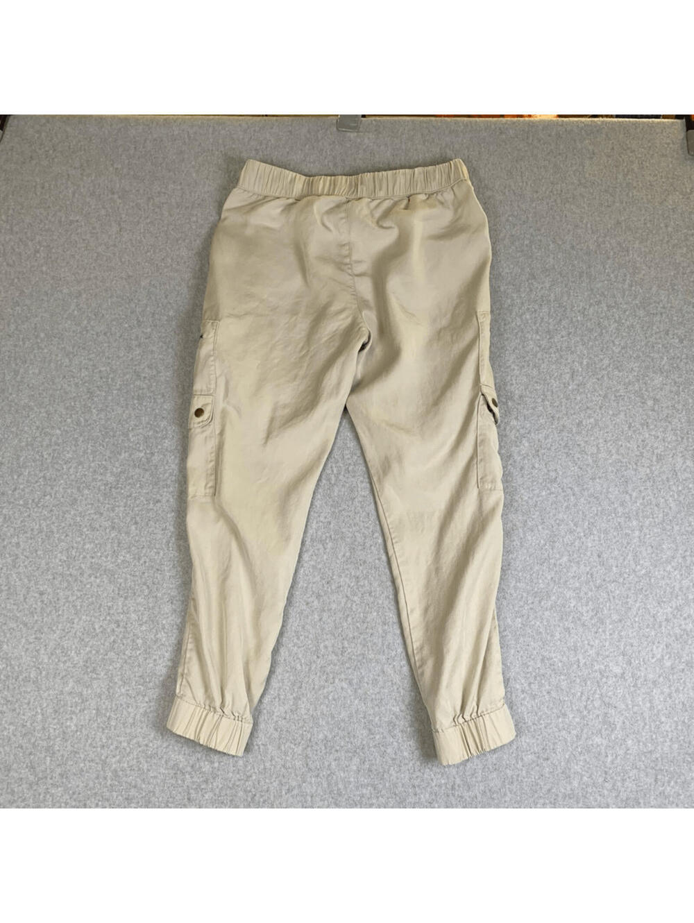 Banana Republic Womens Petite XS Cargo Jogger Pants Tan Pockets 100% Lyocell - Picture 8 of 9